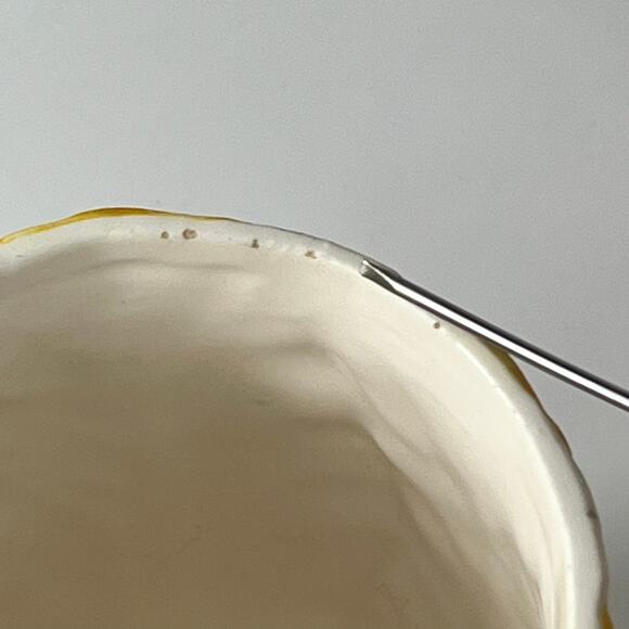 Set 4 Lefton China Yellow Cabbage Rose Coffee Mugs Retired Vtg Rare POOR 7057 - Picture 10 of 16